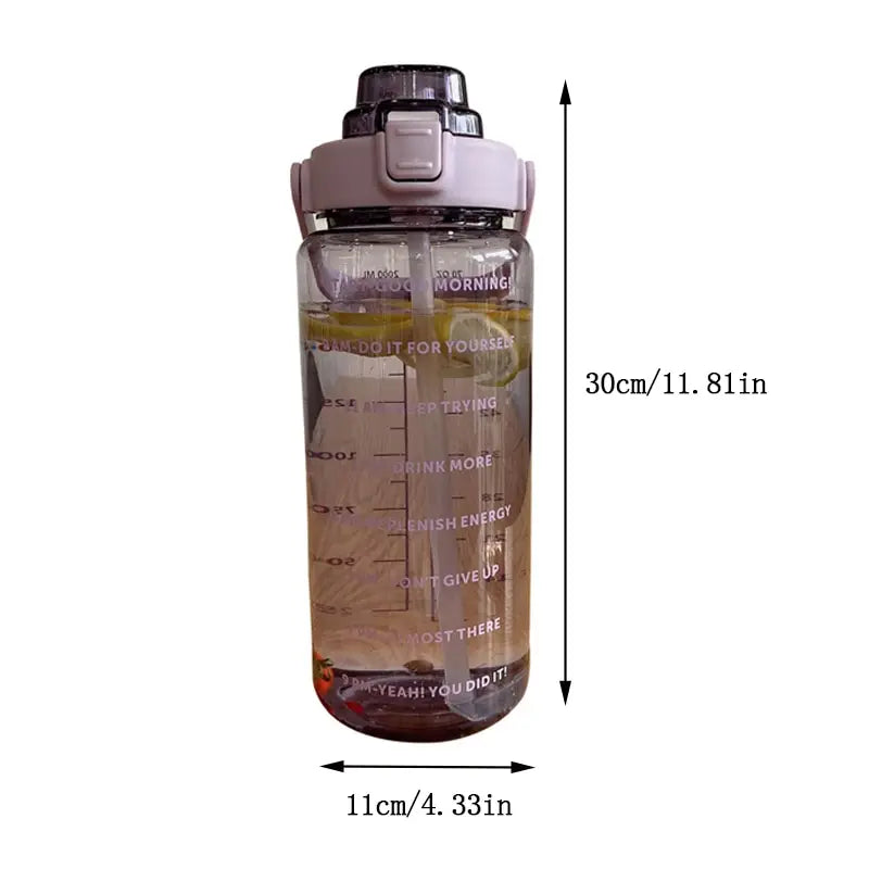 HidraMax Esportiva: Garrafa de Água com Canudo de Alta Capacidade 2000ml