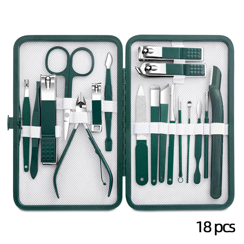 Kit de manicure e pedicure em Aço Inoxidável