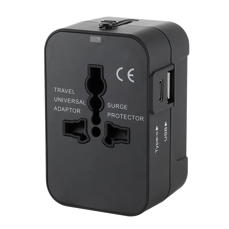 Adaptador Universal para Viagens com Dupla Porta USB e Plugue Universal